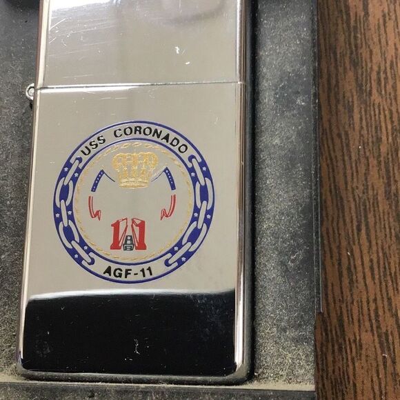New old stock USS Coronado AGF 11 zippo, lighter veteran estate sale - Picture 2 of 4